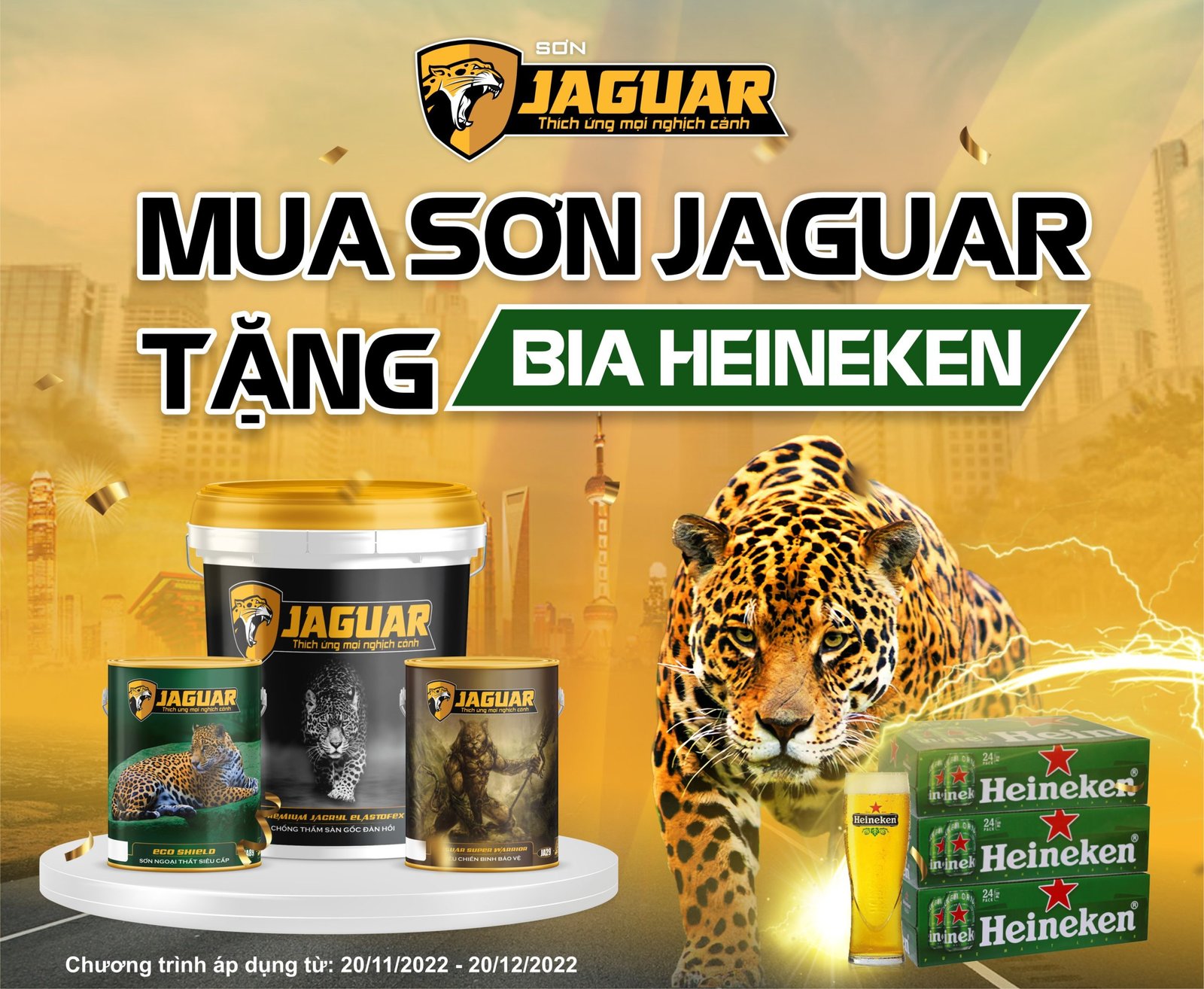 Mua SƠN JAGUAR – Tặng bia HEINEKEN