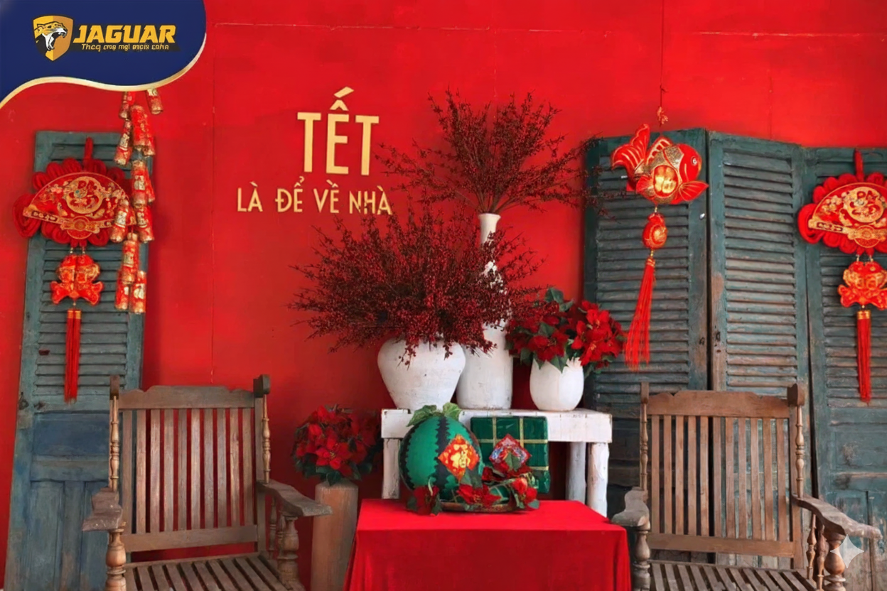 Tưng bừng đón Tết với màu tường tươi vui